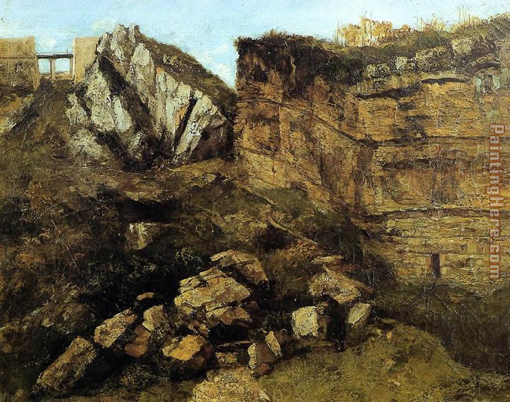 Gustave Courbet Crumbling Rocks